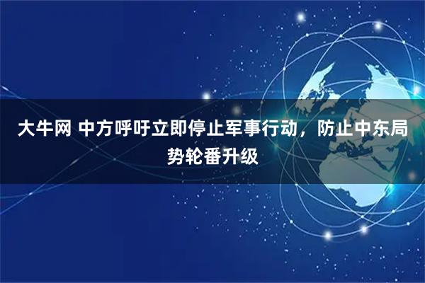 大牛网 中方呼吁立即停止军事行动,防止中东局势轮番升级